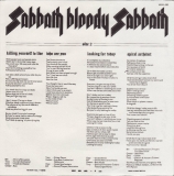 Black Sabbath - Sabbath Bloody Sabbath, inner sleeve back